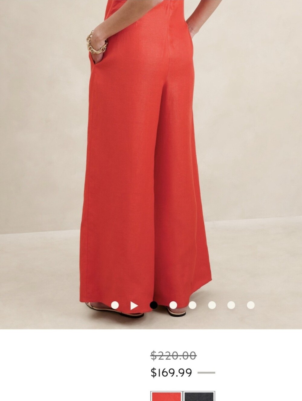 Staud red jumpsuit size 4
